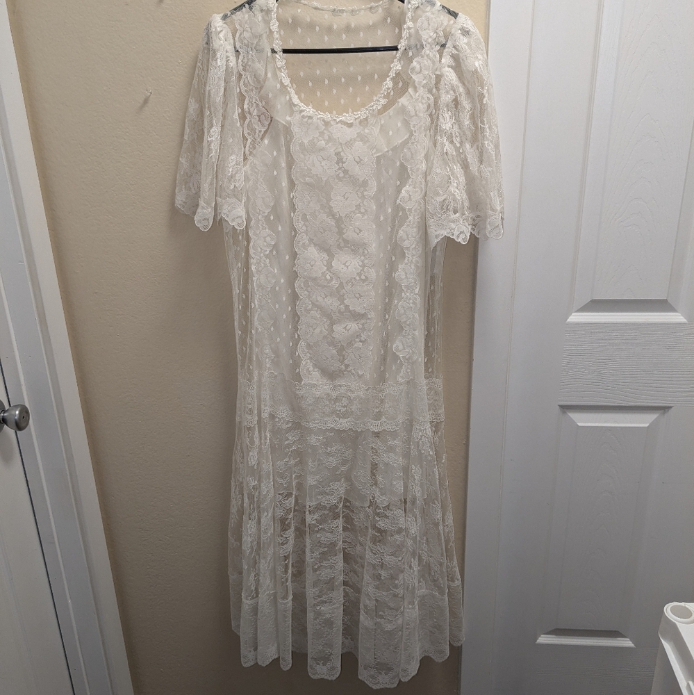 Exquisite Vintage Lace Dress with slip.